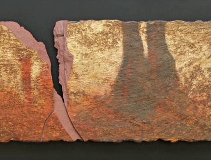 broken acrylic paintings on slate